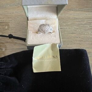 Judith Ripka Textured Silver Ring size 7.75